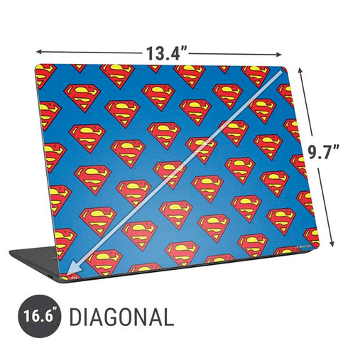 DC Comics Superman Logo Pattern Universal Laptop 16.6in (13.4 x 9.7in) Skin